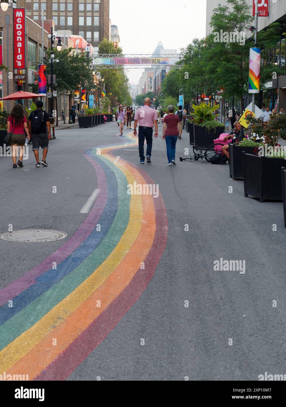 Sainte-Catherine street in the gay village of Montreal, Quebec,Canada ...
