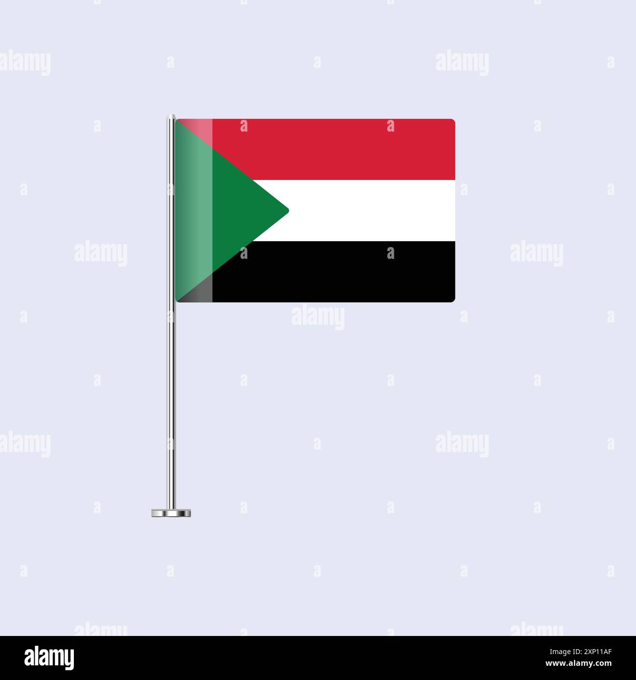 Isolated Sudan Table Flag on Pole, Sudanese Flag Vector Design for Print and Web Stock Vector ...