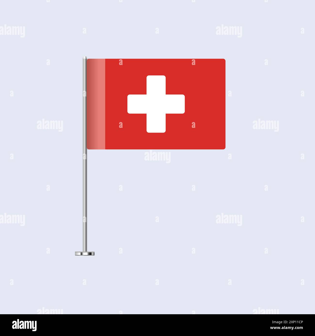 Isolated Switzerland Table Flag on Pole Swiss Flag Vector Design for Isolated Switzerland Table Flag on Pole Swiss Flag Vector Design for