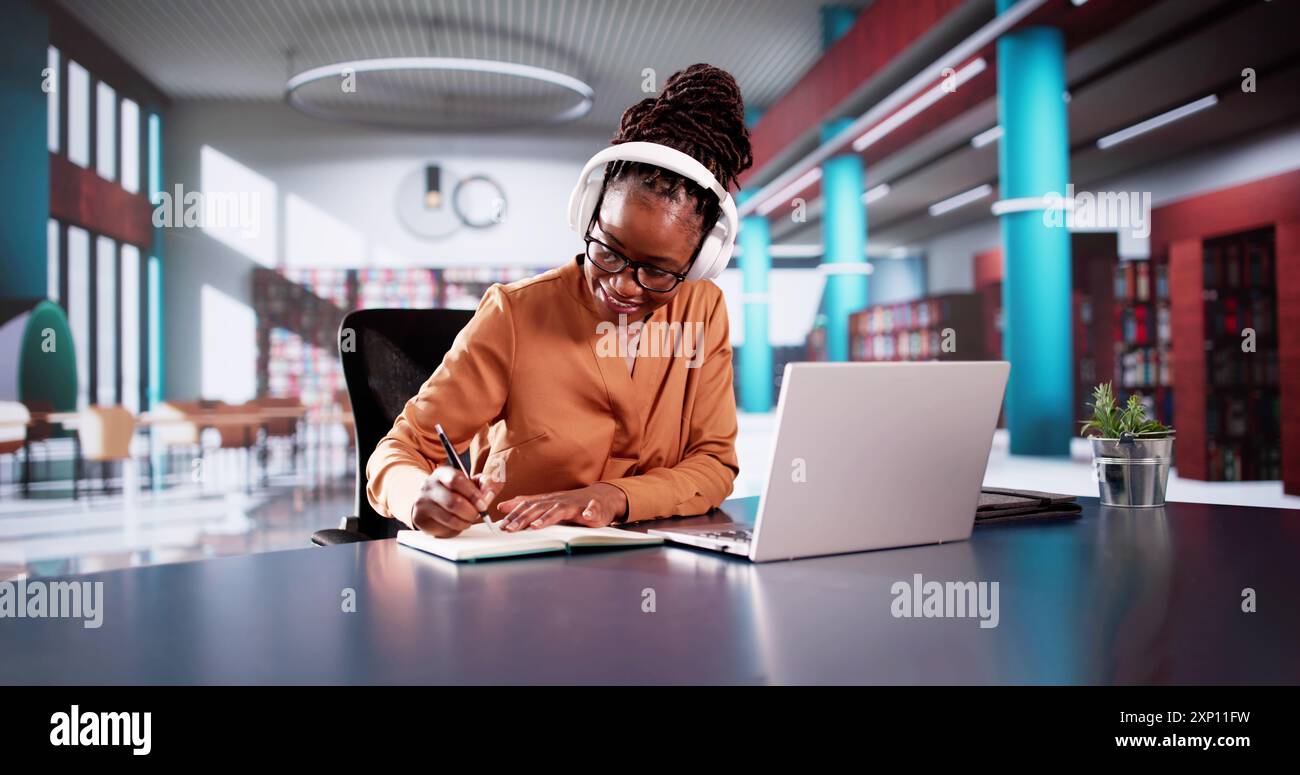 Student College In School Campus Using Laptop Computer Stock Photo