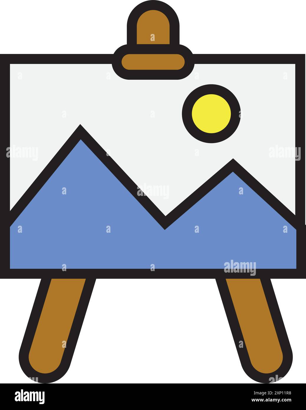Landscape canvas painting vector in modern flat style, ready to use ...