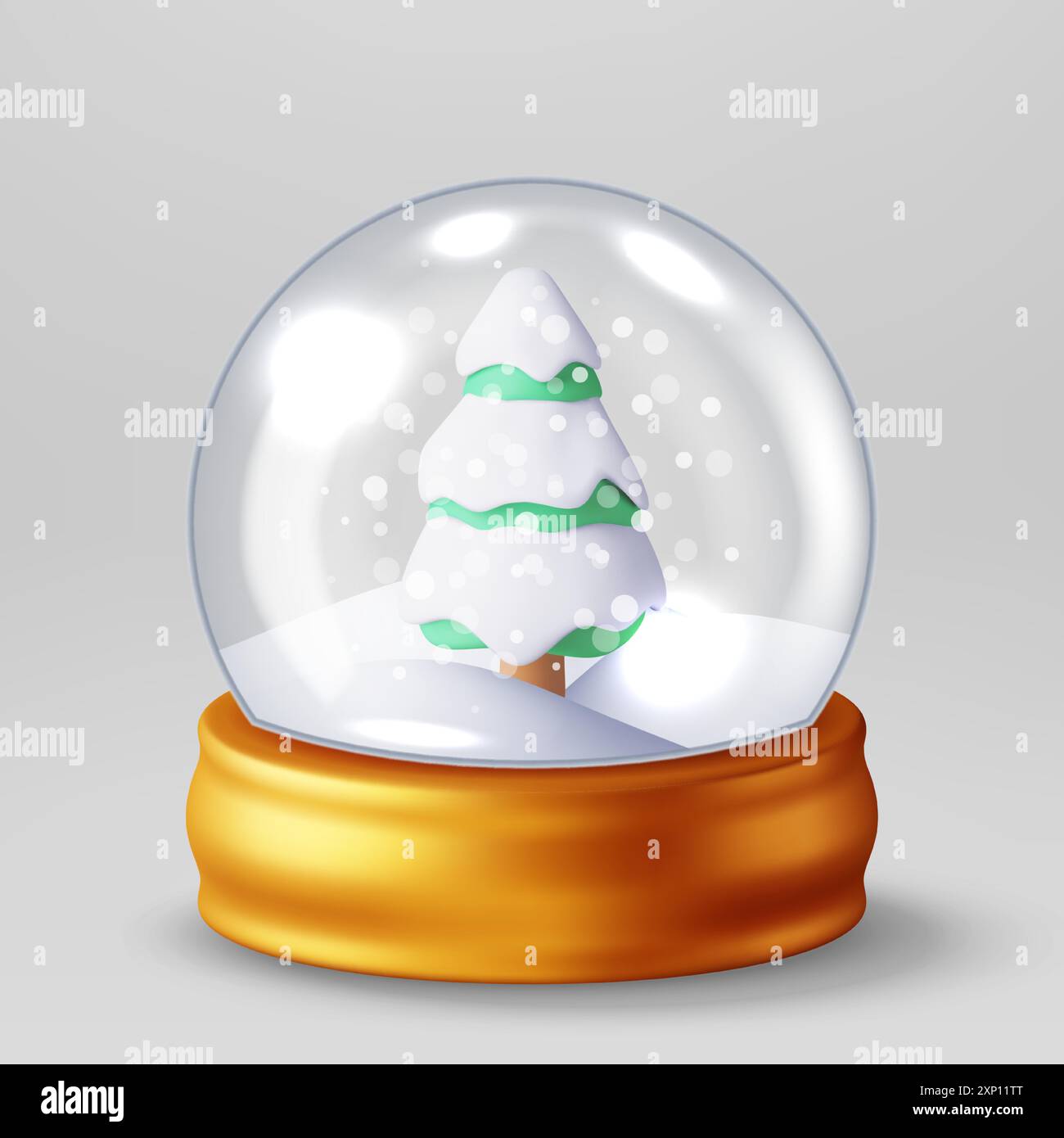 3D glass christmas snow globe with tree Stock Vector Image & Art - Alamy