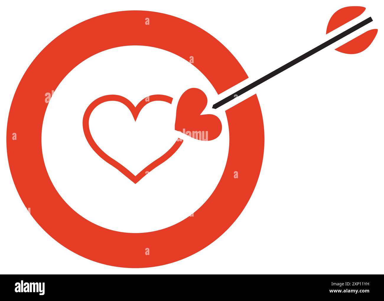 Vector illustration of target icon, heart hit Stock Vector Image & Art ...
