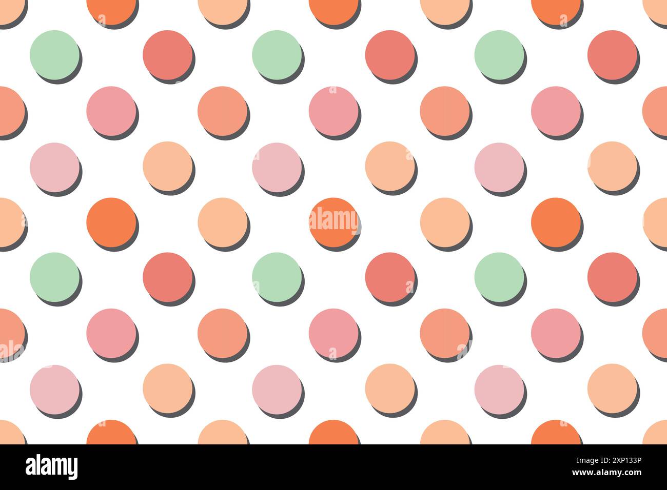Colorful polka dot seamless pattern on white background Stock Vector
