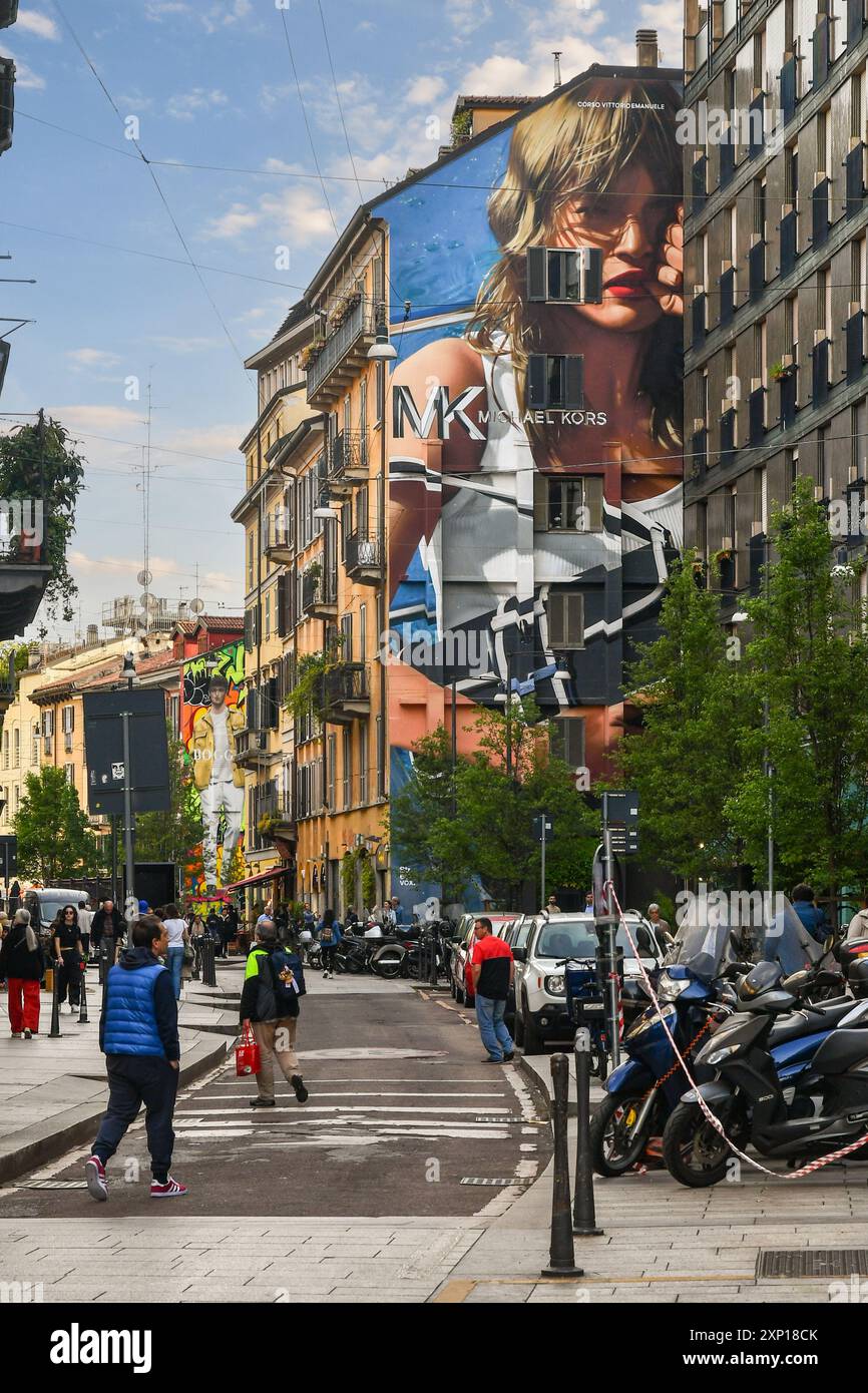 Michael Kors giant advertising mural on the exterior of a building in Corso Garibaldi Milan Lombardy Italy Stock Photo Alamy