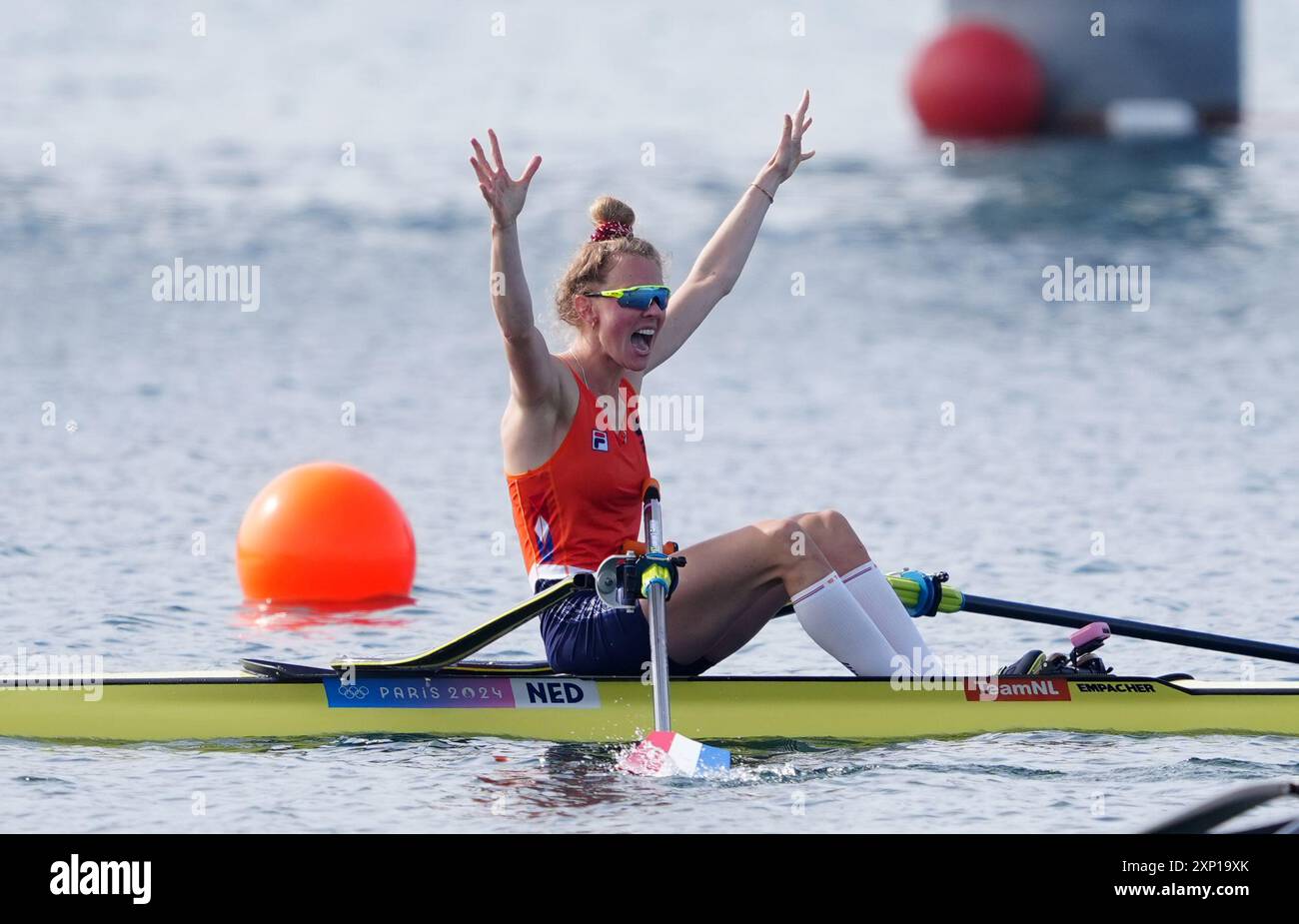 Netherland's Karolien Florijn celebrates winning Gold in the during the ...
