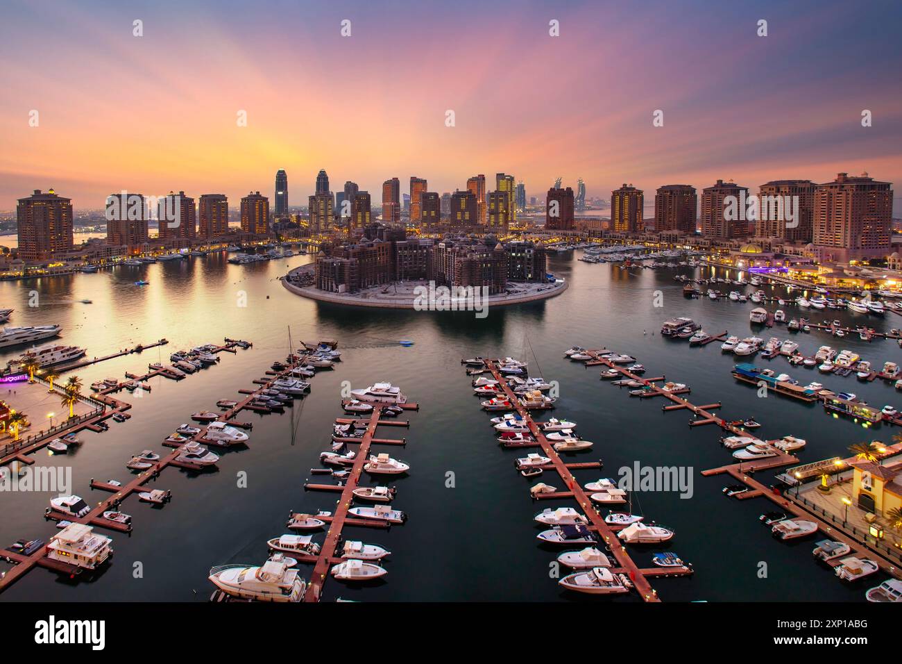 Aerial view of Peral Qatar Porto Arabia Doha Qatar Stock Photo - Alamy