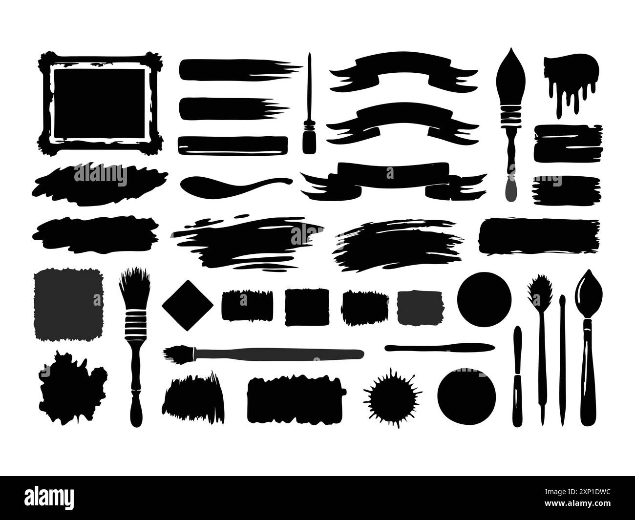 Paint brush strokes texture japanese Stock Vector Images - Alamy
