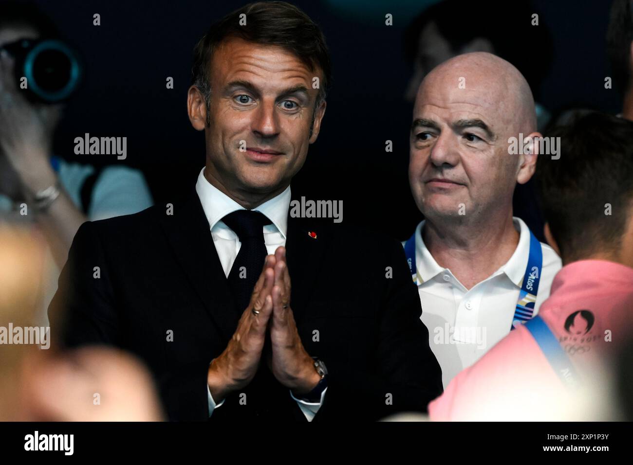 Emmanuel Macron, President of France Republic and Gianni Infantino, CIO ...