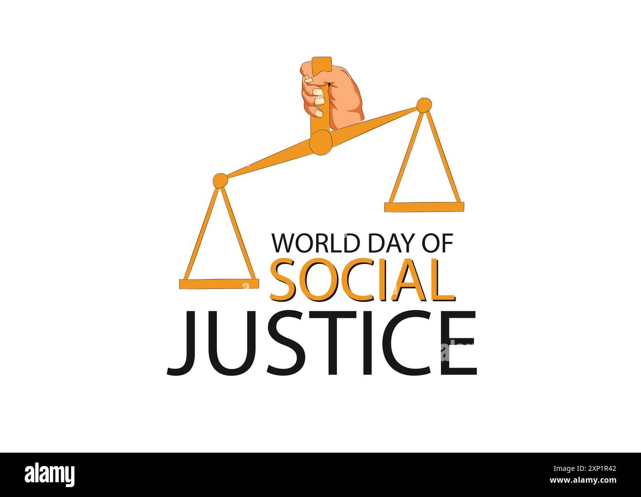 Vector illustration poster of world day of social justice with ...