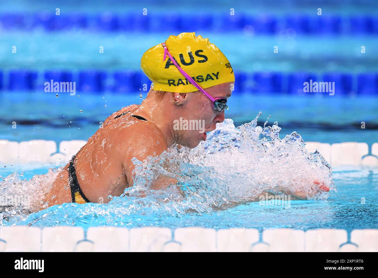 Paris, France. 03rd Aug, 2024. Australian swimmer Ella Ramsay swims in ...