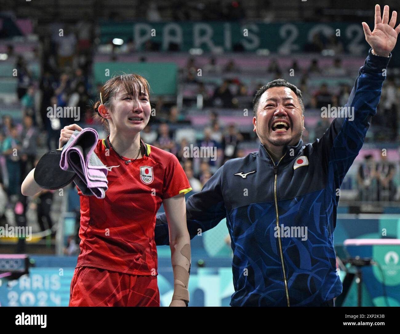 HAYATA Hina of Japan celebrates after winning a women's table tennis ...