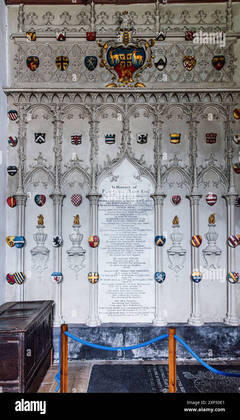 Tomb of Percyval Hart and Sarah Hart of Lullingstone Castle, Eynsford, Kent Stock Photo
