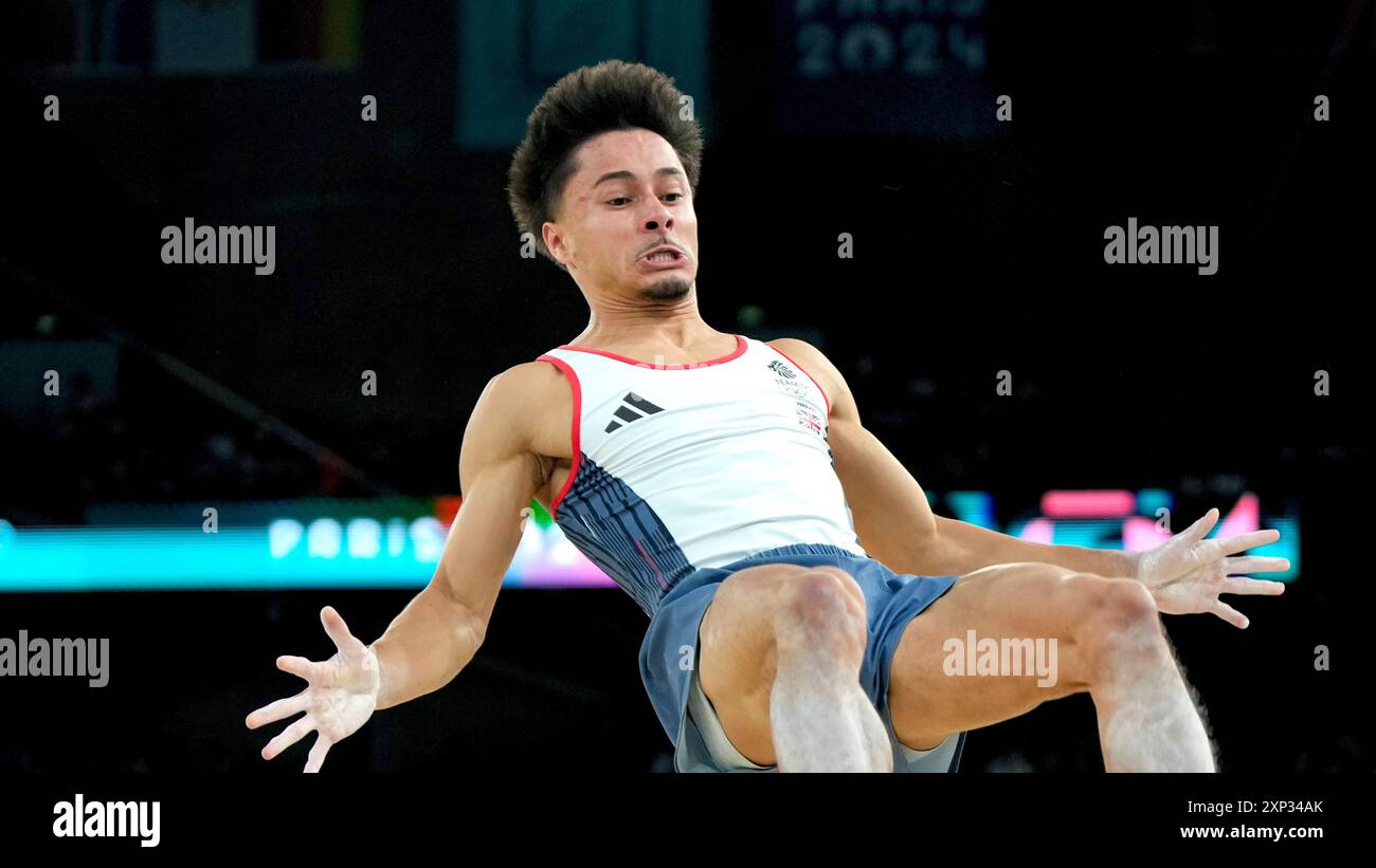 Jake Jarman, of Britain, competes during the men's artistic gymnastics