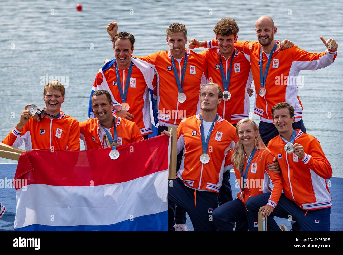 Vaires Sur Marne. 3rd Aug, 2024. Silver medalists team the Netherlands ...