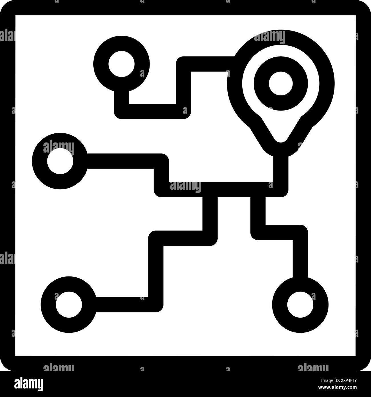 Gps navigation system is showing - Gps Navigation System Is Showing The Route With Multiple Stops Marked On A Digital Map 2XP4FTY 