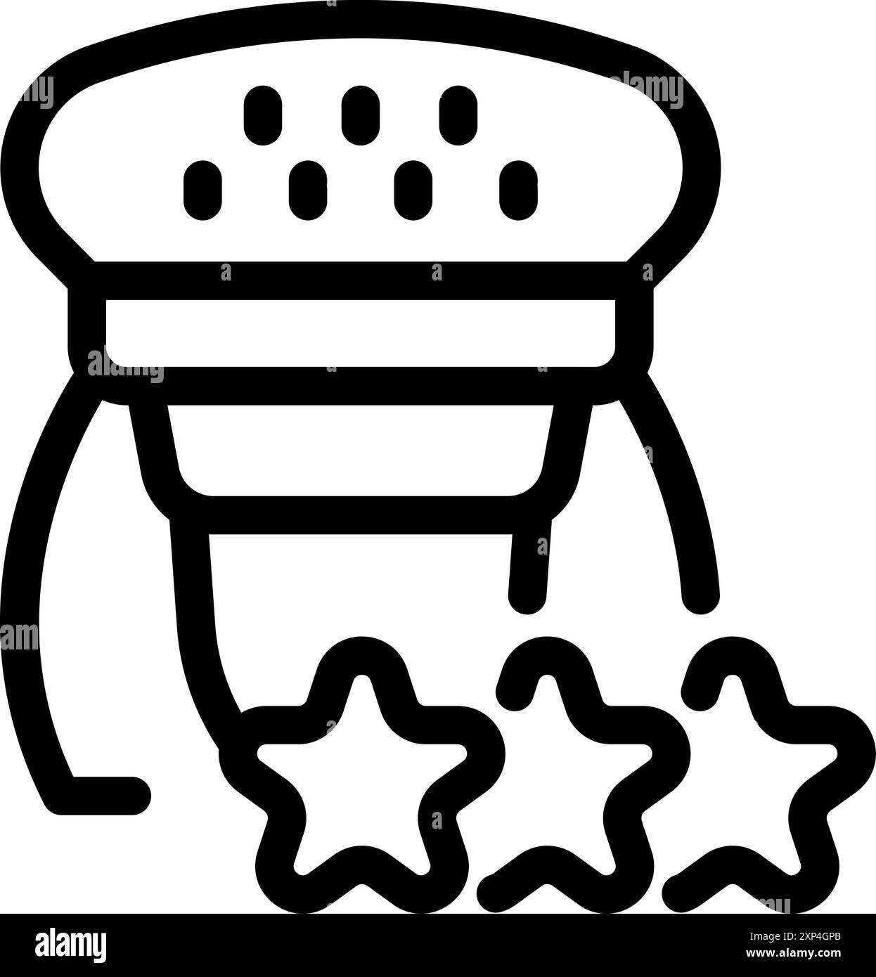 Outline icon of a futuristic machine creating stars, representing the ...