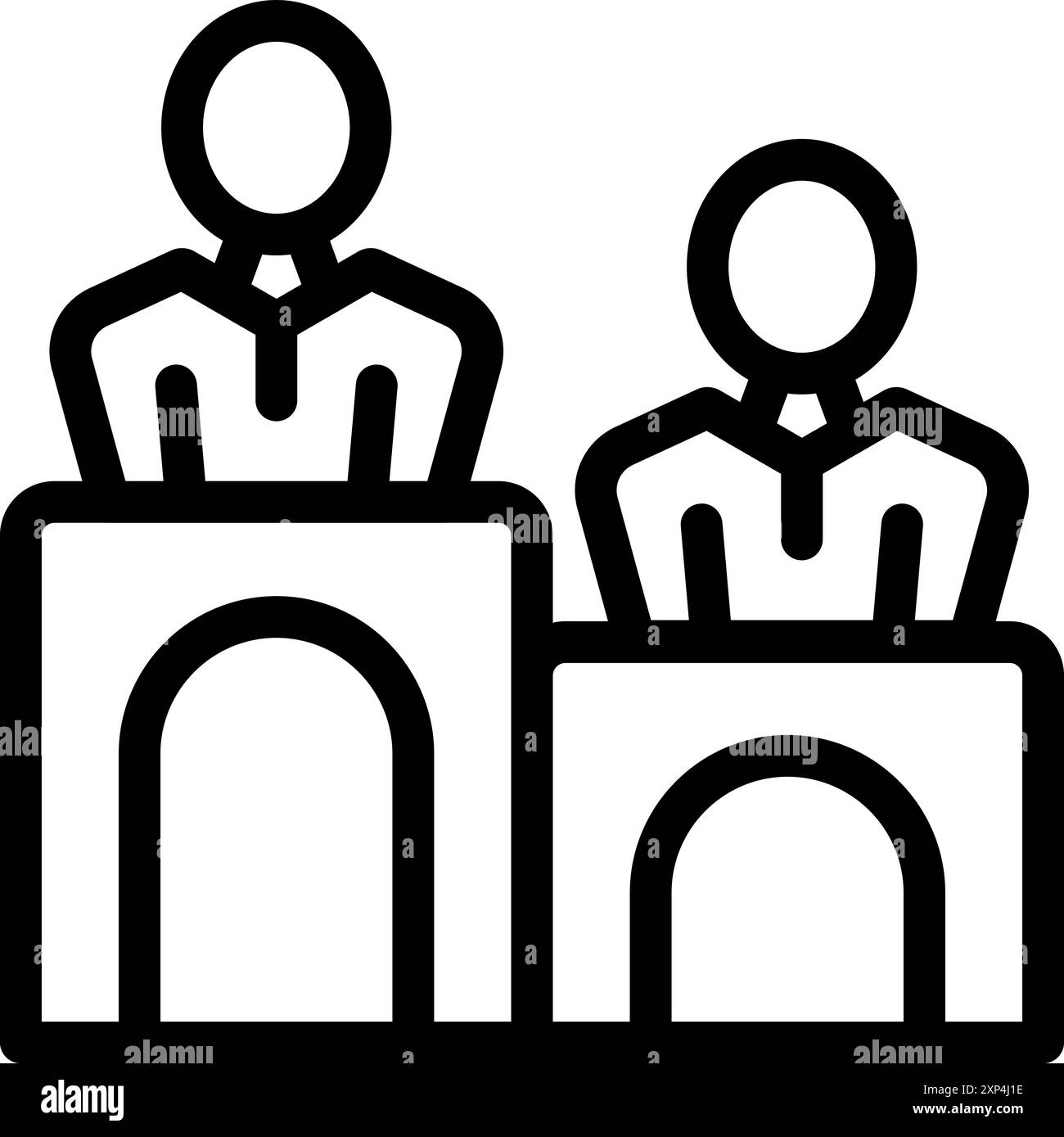 Businessman standing podium Black and White Stock Photos & Images - Alamy