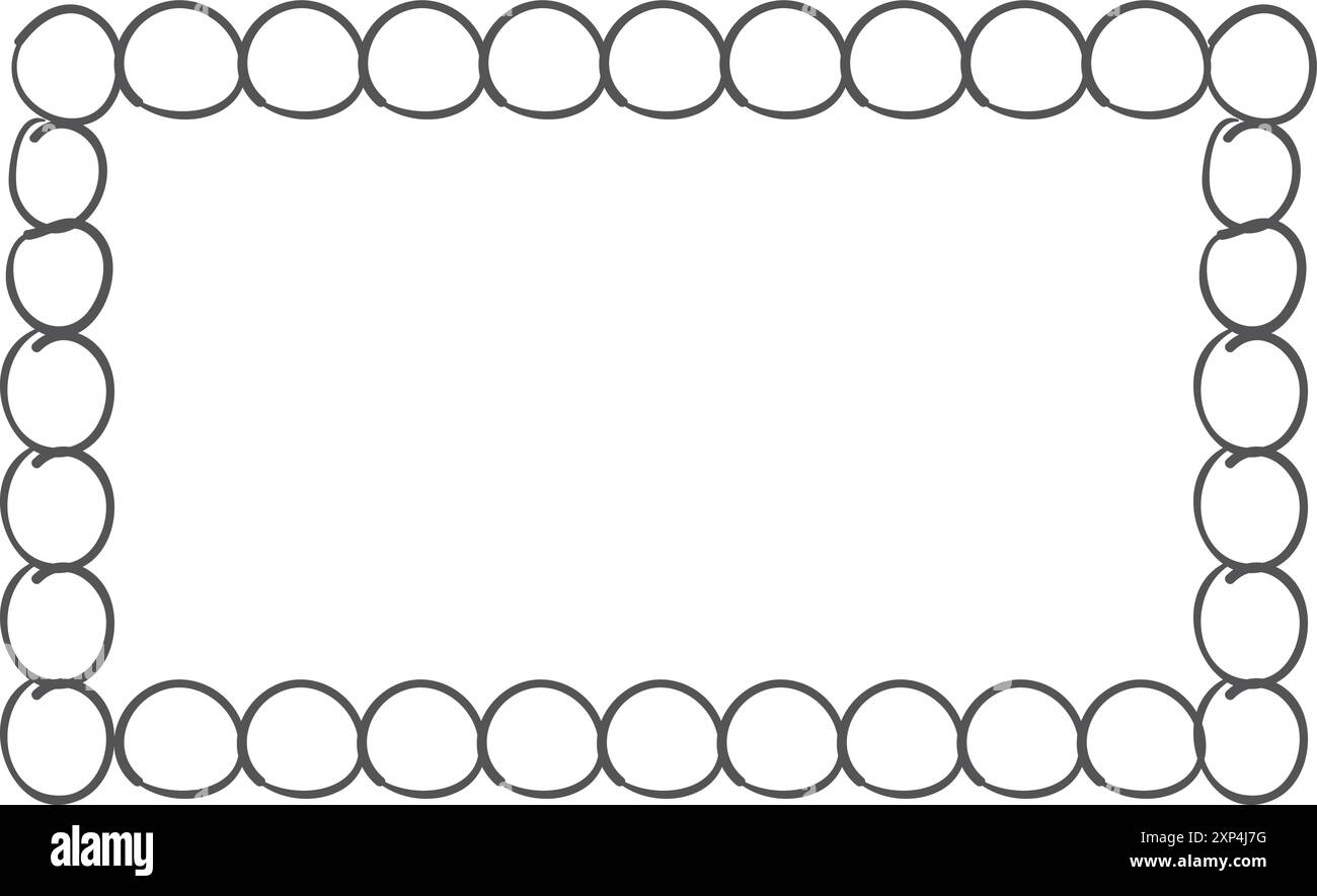 Doodle circle frame. Hand drawn ornament border Stock Vector Image ...