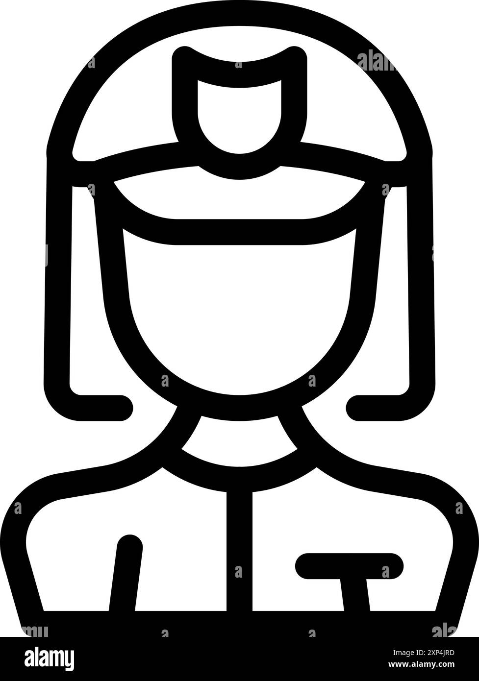 Line art icon of a female police officer wearing a uniform Stock Vector ...