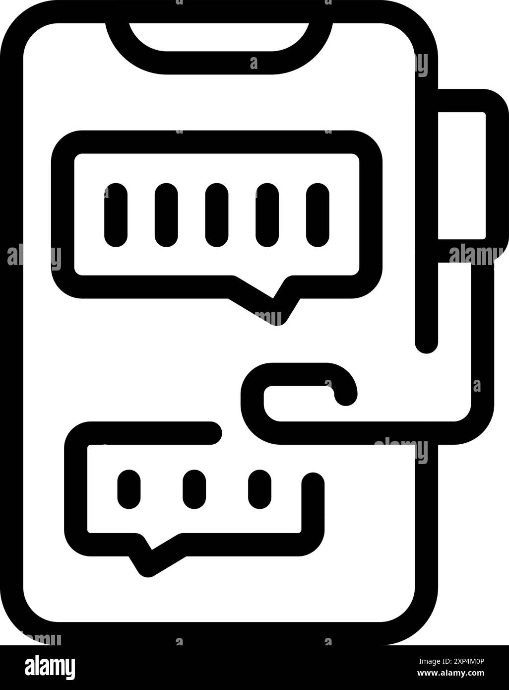 Smartphone displaying an instant messaging application with chat bubbles, representing communication Stock Vector