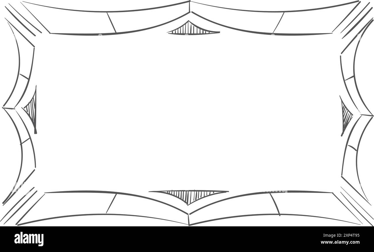 Doodle line scrapbook border. Decorative photo frame Stock Vector Image ...
