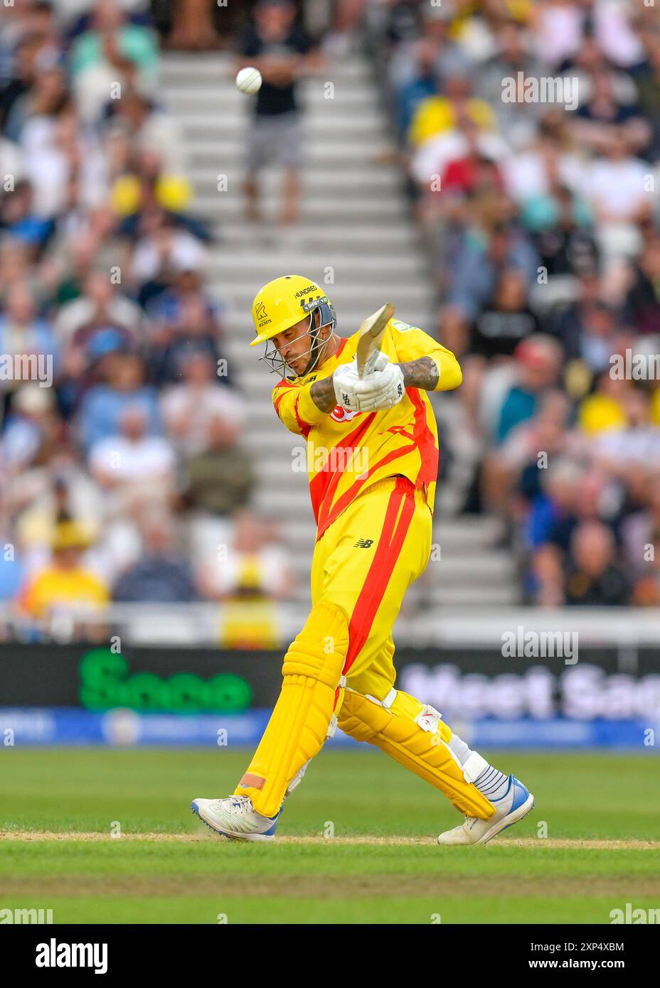 Nottingham, United Kingdom, 3rd August 2024.  Trent Rockets v Welsh Fire.  Pictured: Alex HALES (Trent Rockets) batting during The Hundred Double Header at Trent Bridge Cricket Ground.   Credit: Mark Dunn/Alamy Live News. Stock Photo