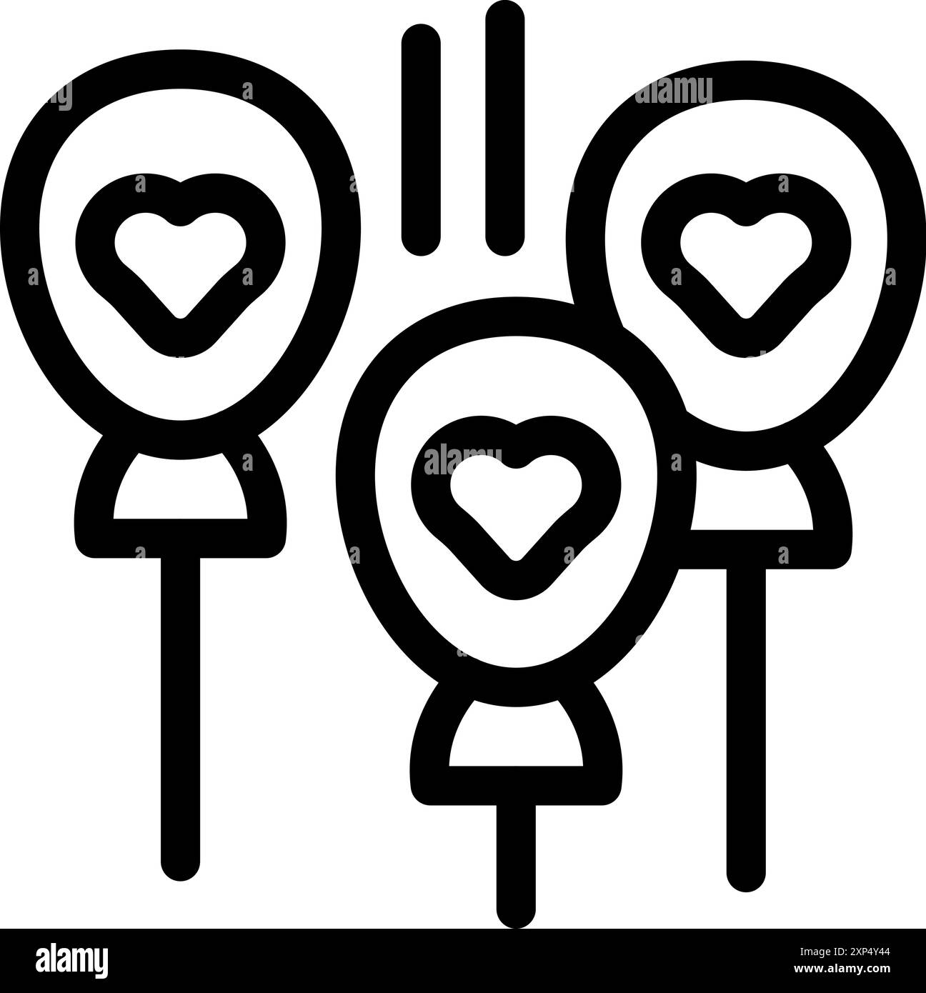 Three heart balloons are floating in the air, spreading love and joy ...