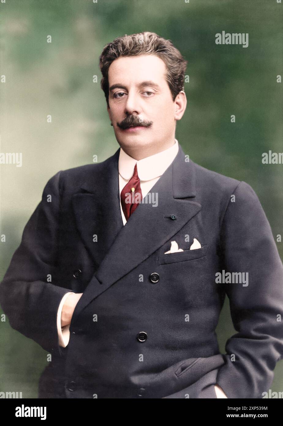 Giacomo Puccini, half-length portrait, standing, facing slightly left ...