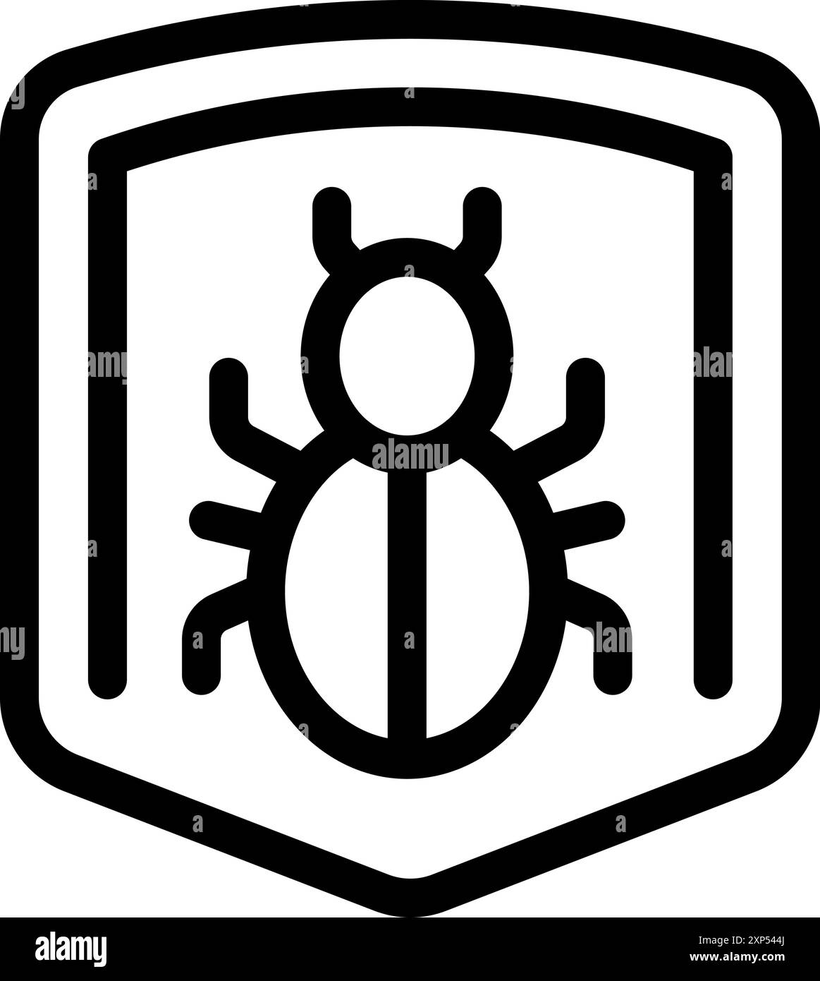 Shield is protecting a system from a bug threat Stock Vector