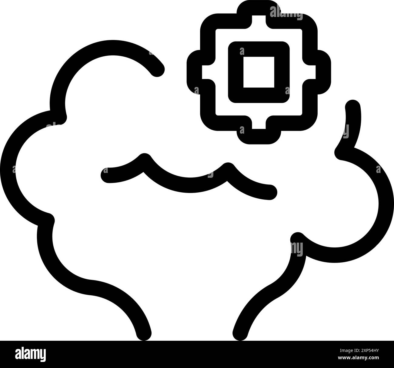 This icon represents cloud computing, showcasing the concept of data processing and storage in a visual metaphor Stock Vector