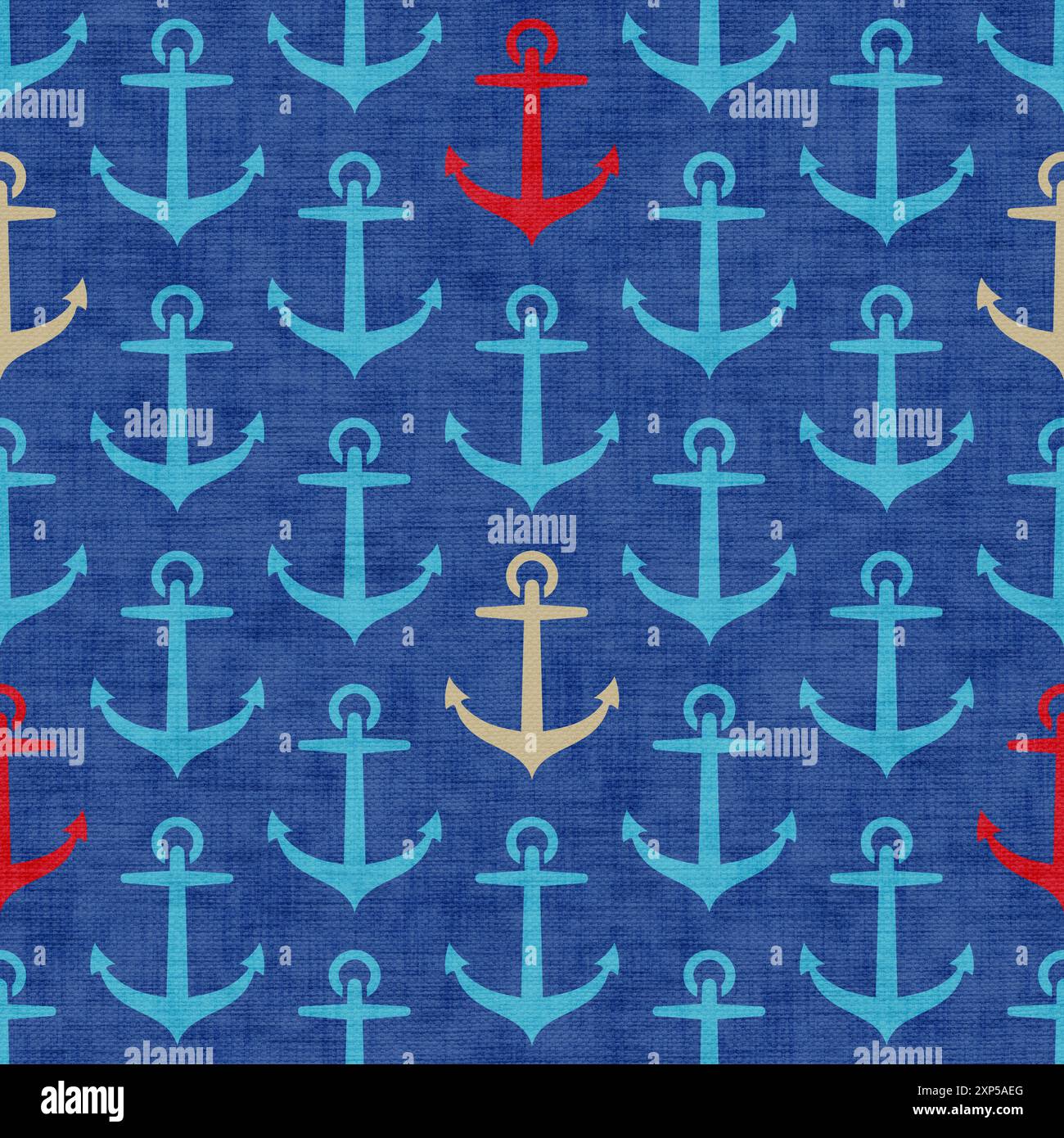 Vector pattern with anchor in retro style. Vector vintage seamless ...