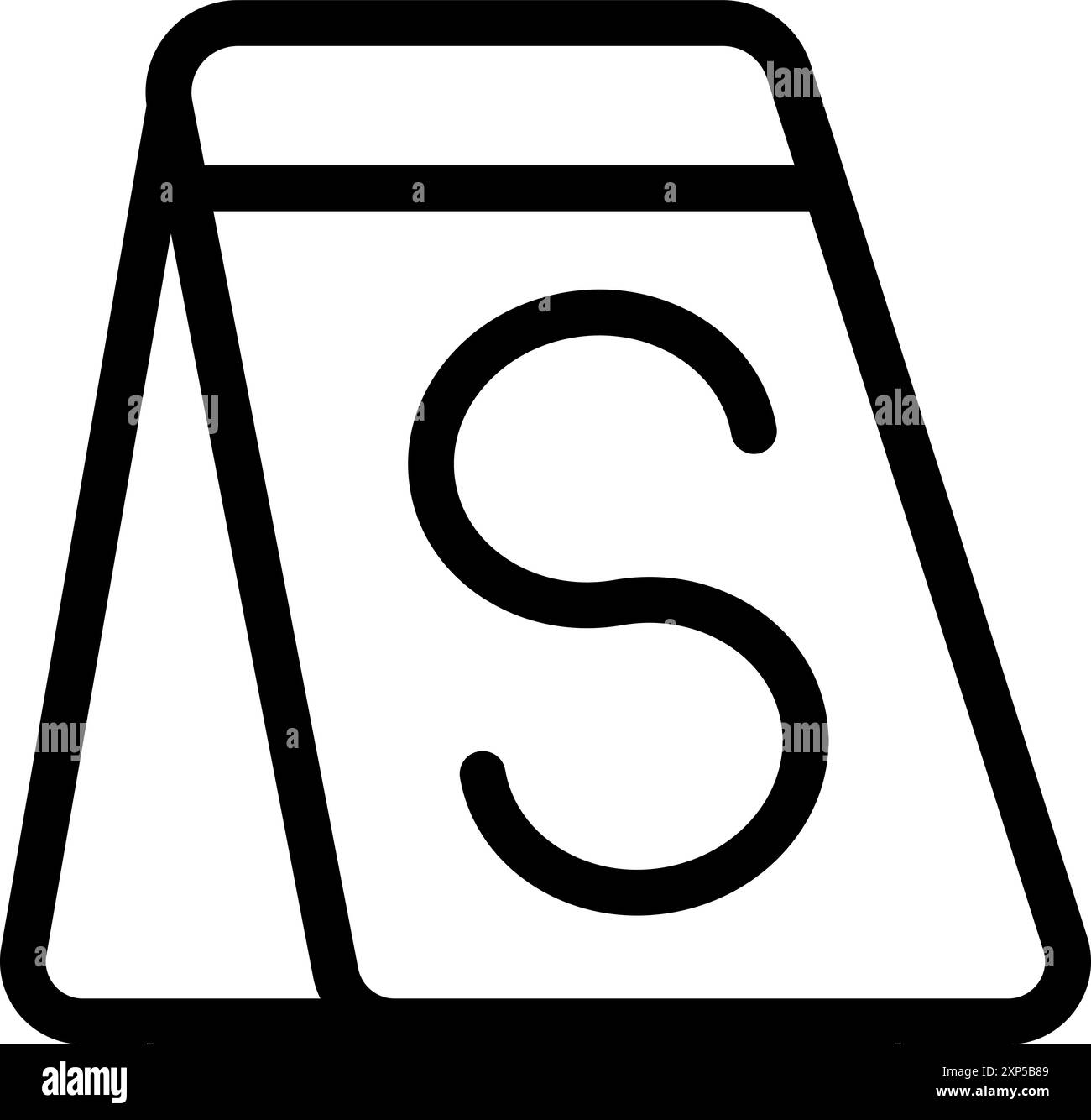 Simple minimalist line art icon of a small chalkboard showing the ...