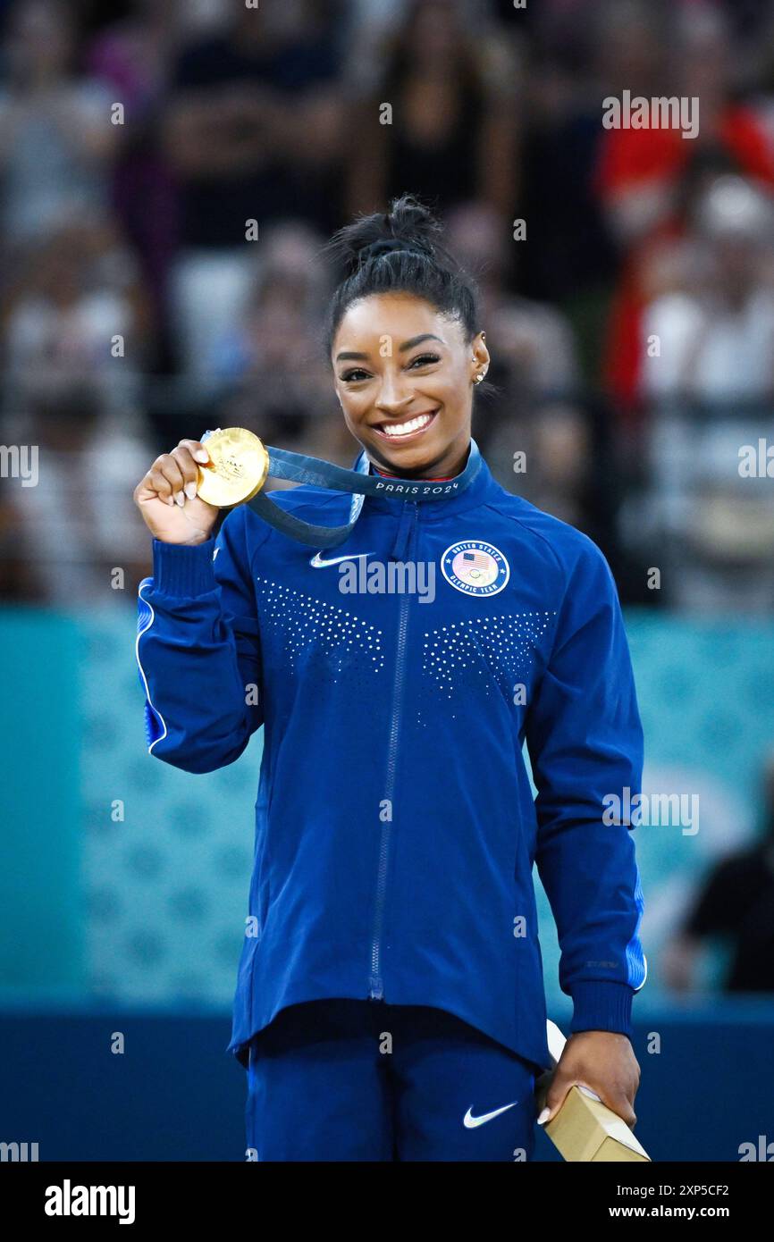 Paris, France. 3rd Aug 2024. Simone Biles ( USA ) Gold medal, Artistic ...