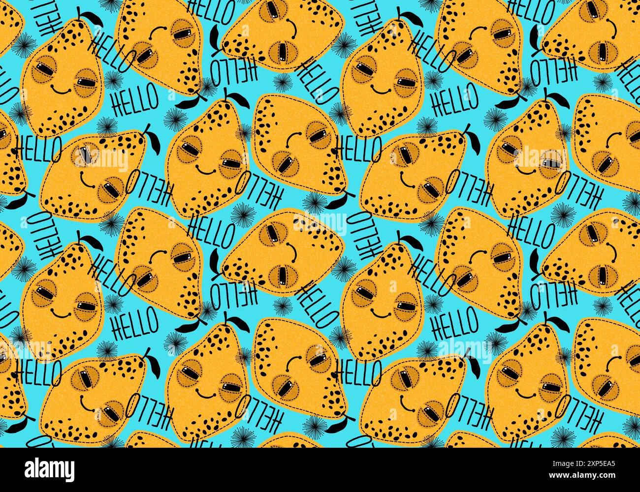 Cute fruit seamless lemon pattern for wrapping paper and fabrics and ...