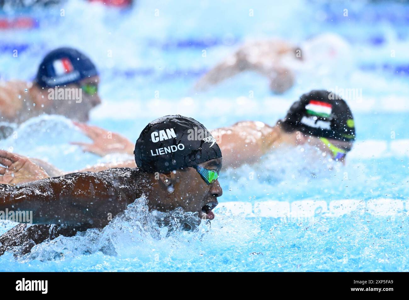 Paris, France. 3rd Aug 2024. Josh Liendo ( CAN ), Swimming, Men&#39;s 100m Butterfly Final during the Olympic Games Paris 2024 on 3 August 2024 at Paris La Defense Arena in Nanterre, France Stock Photo