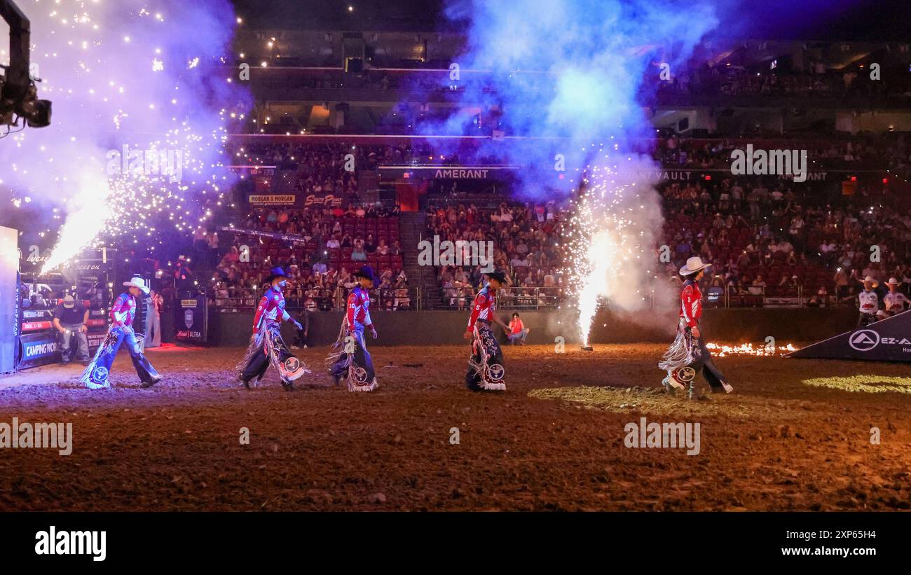 SUNRISE, FLORIDA - AUGUST 2: Florida Freedom players  at Amerant Bank Arena on August 2, 2024 in Sunrise, Florida. (Photo by Chris Arjoon/Getty Images Stock Photo