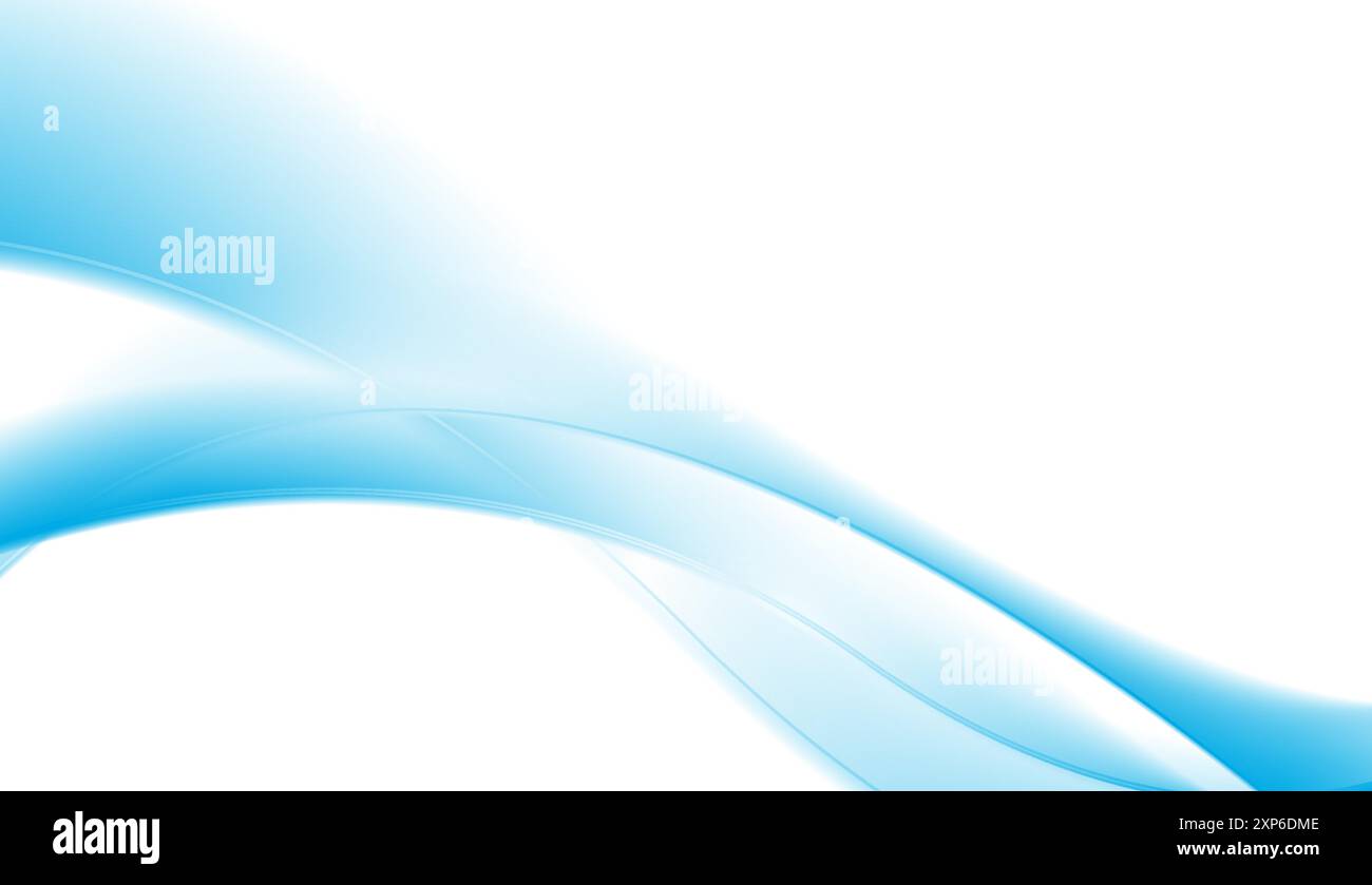 Bright blue smooth glossy waves abstract elegant background. Vector ...