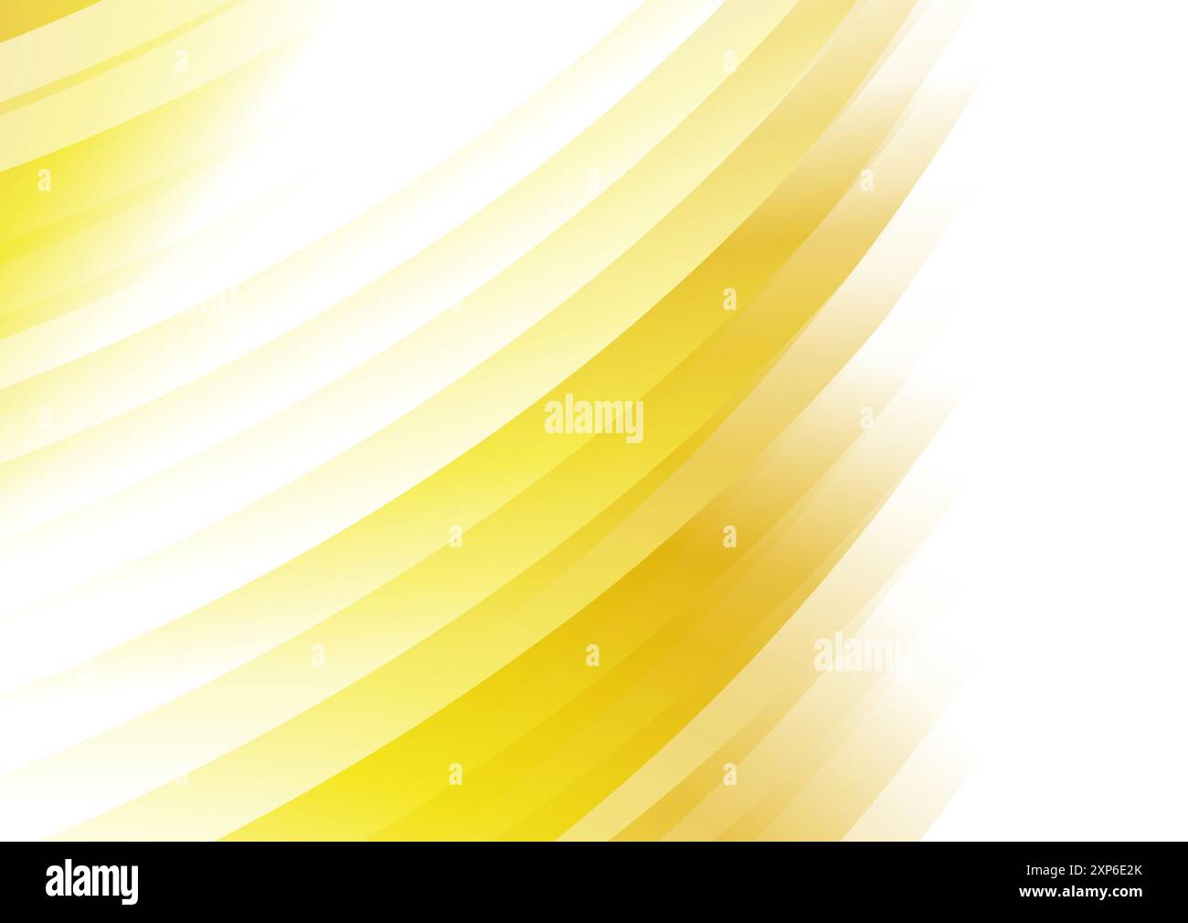Yellow white glossy curved stripes abstract concept background. Vector design Stock Vector