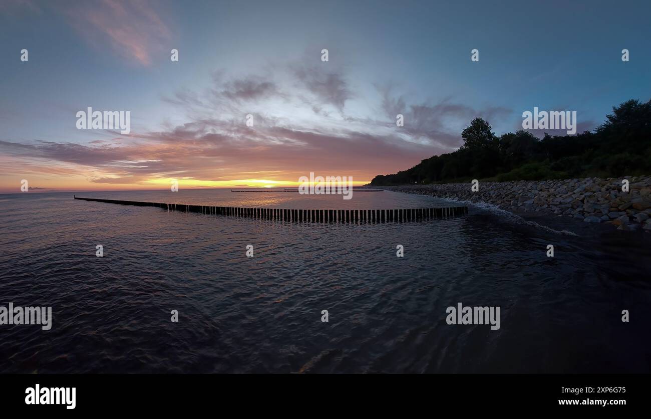 A trip to Poland to the Baltic Sea and the surrounding cities, beaches and the spectacle of amazing sunsets, sunrises and nature, the best photo Stock Photo
