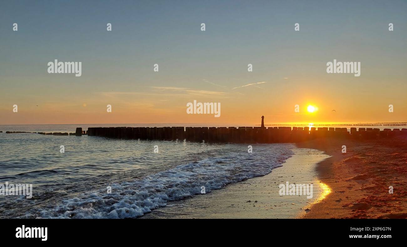 A trip to Poland to the Baltic Sea and the surrounding cities, beaches and the spectacle of amazing sunsets, sunrises and nature, the best photo Stock Photo