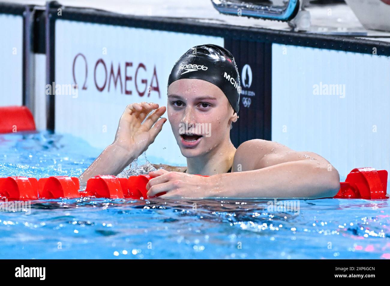Paris, France. 3rd Aug 2024. Summer McIntosh ( CAN ) Gold medal