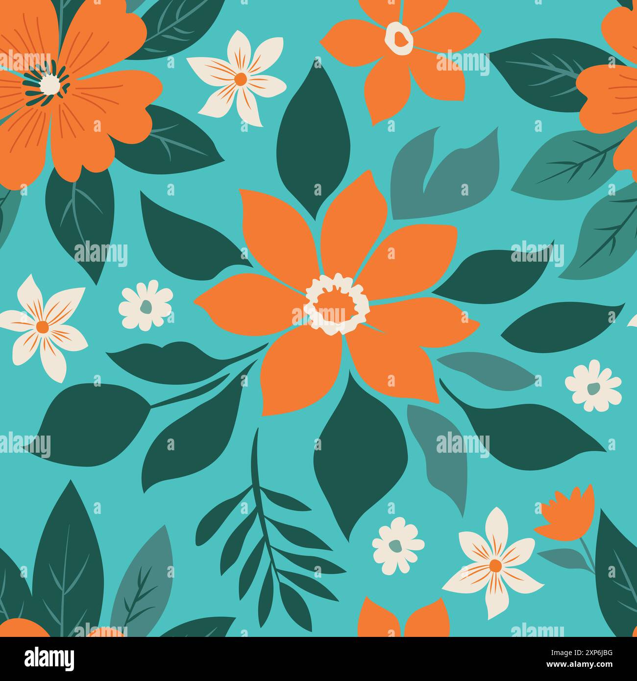 Vector Lower Print A charming vector pattern of flowers and leaves, intricately detailed ...