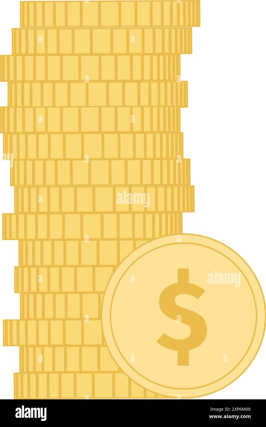 Dollar coin stack icon. Wealth money symbol Stock Vector Image & Art ...