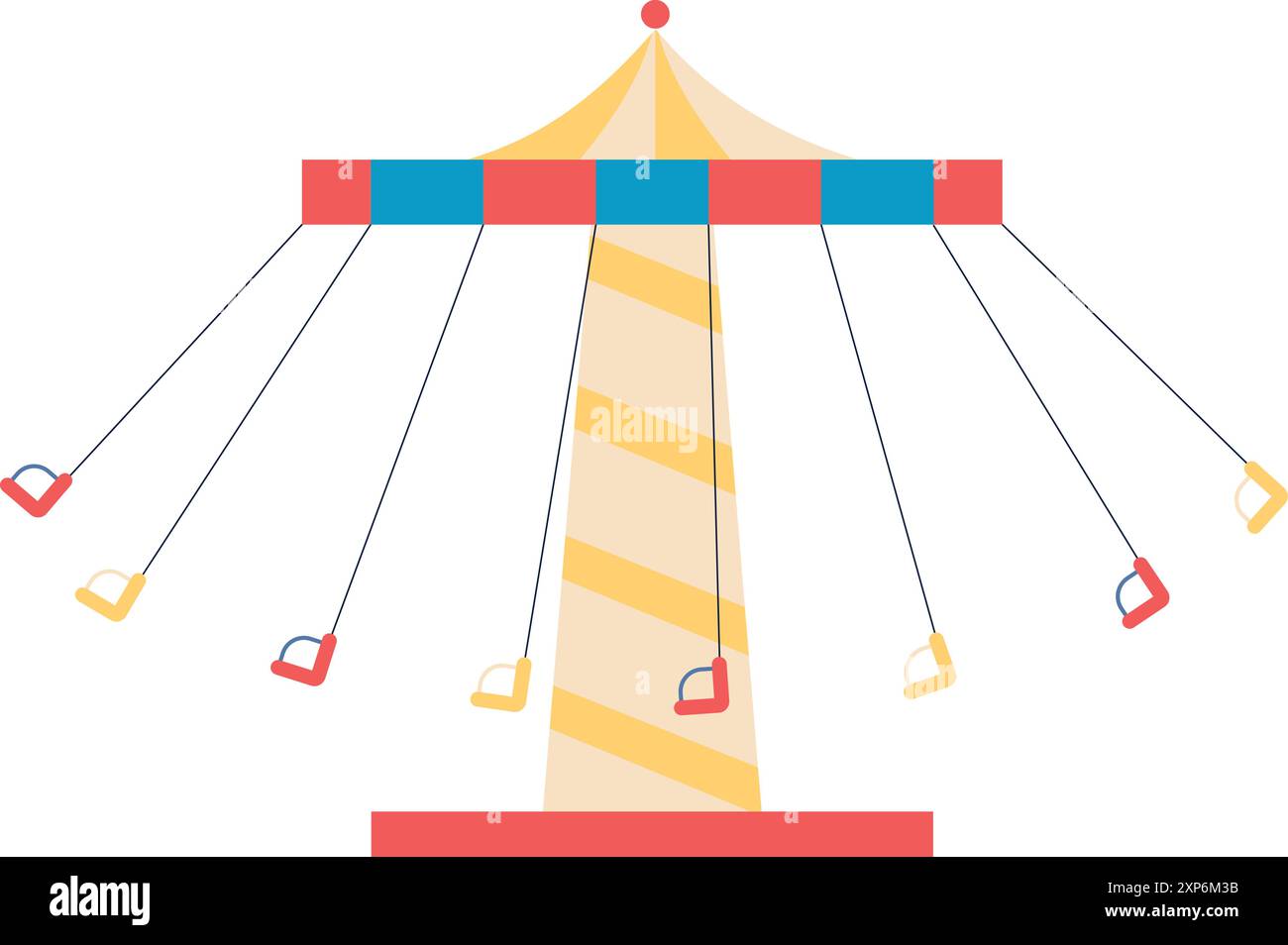 Swing ride. Amusement park attraction color icon Stock Vector Image ...