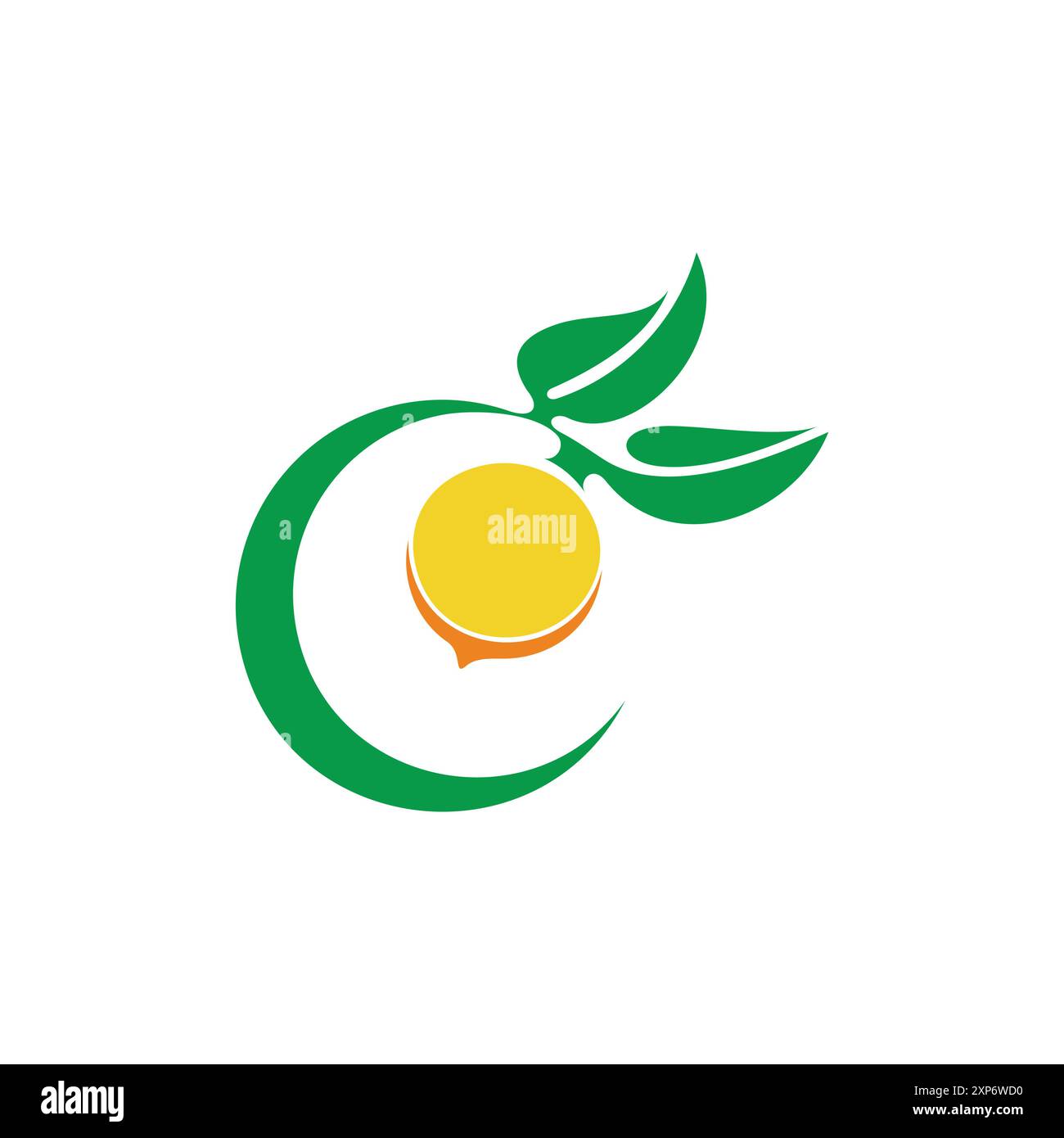 letter c vitamin orange fruit simple logo vector Stock Vector