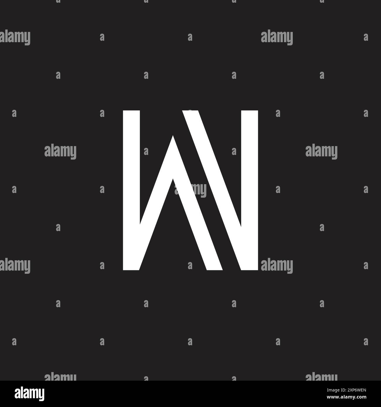 letter vw slice simple geometric line logo vector Stock Vector