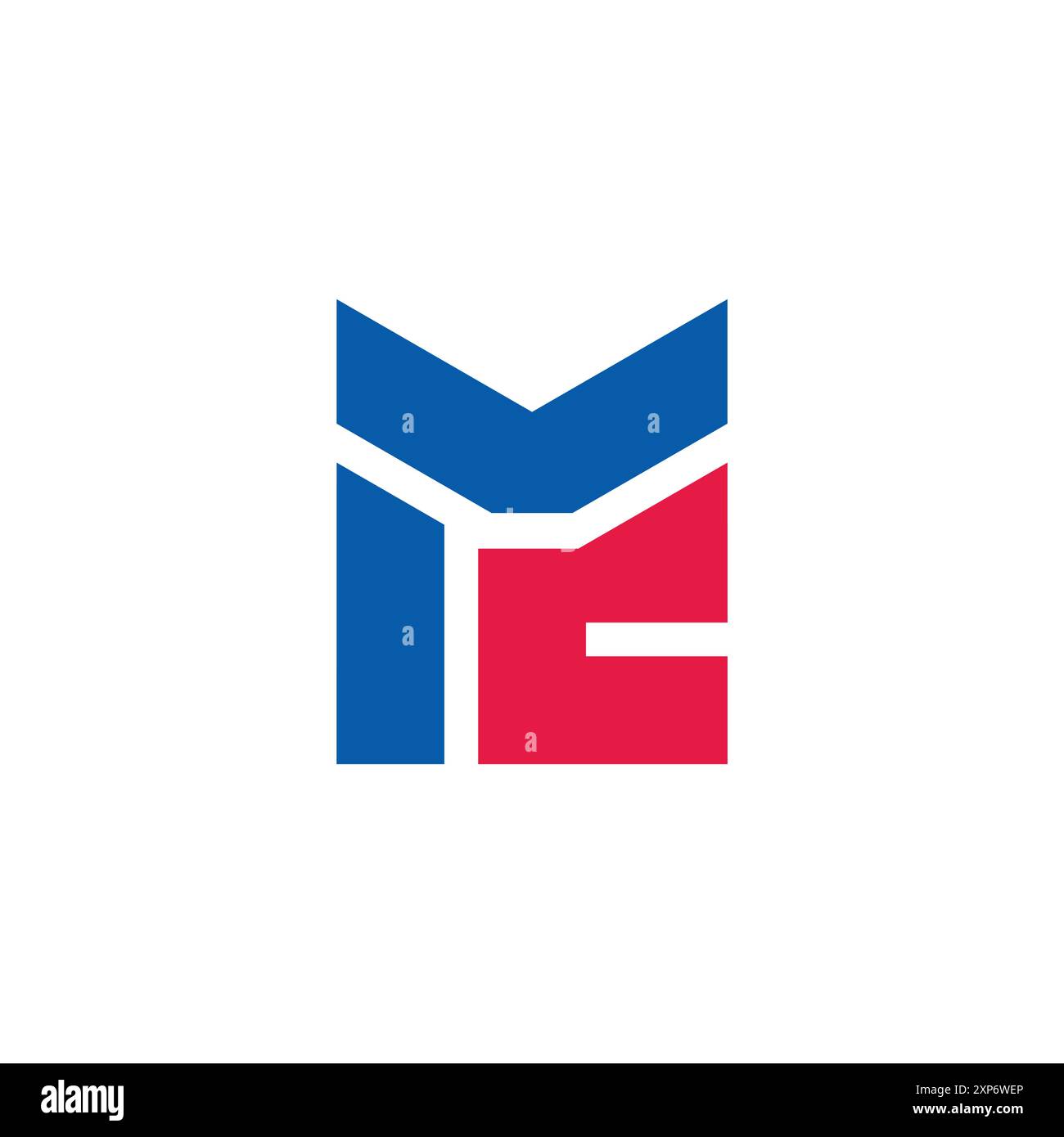 letter mc simple geometric colorful logo vector Stock Vector