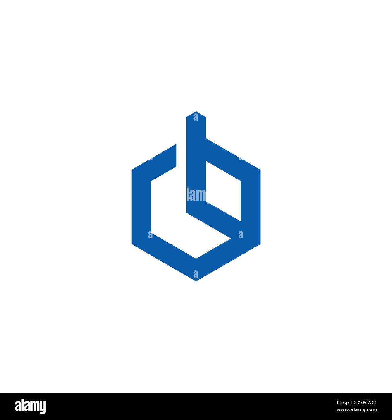 letter cb cube 3d flat hexagon logo vector Stock Vector