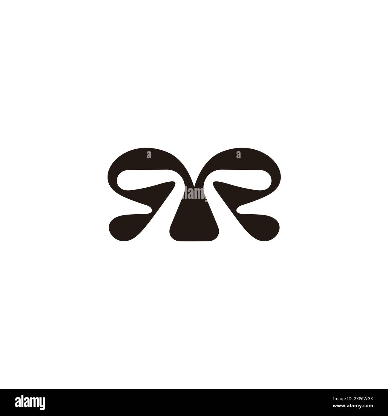 letter mr symmetry curves simple logo vector Stock Vector